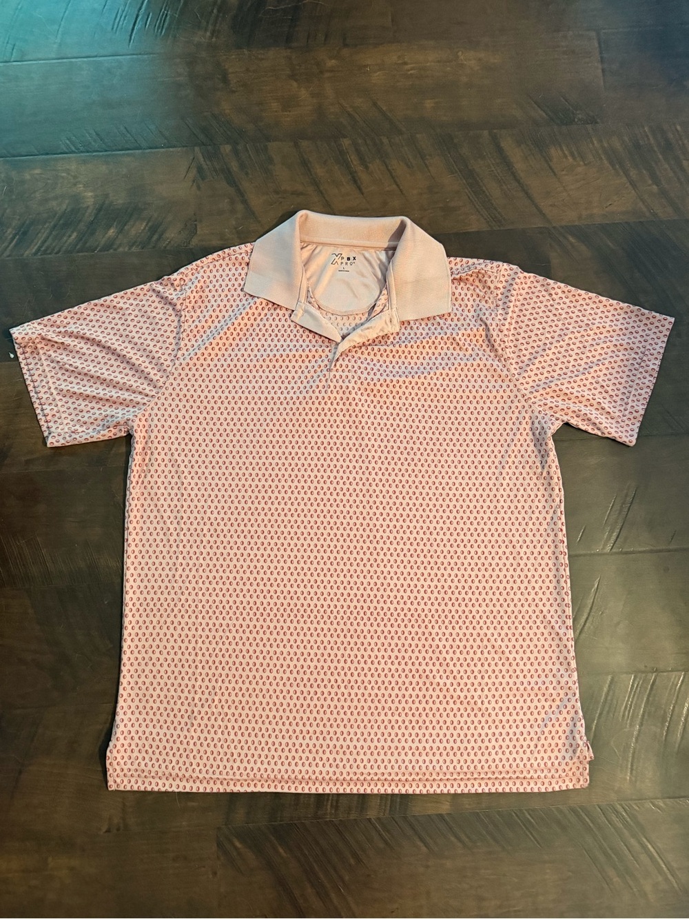 PBX Pro Pink Geometric Performance Golf Polo Shirt (L)